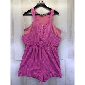 Vintage 1980-90s Dune Duds Womens Large Pink Short Alls Jumper-8154
